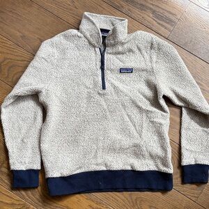 Patagonia Men's Zip-Up Sweater in Cream and Navy